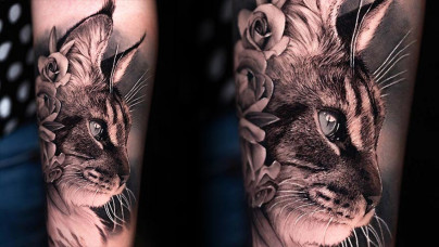 Tatouage chat maine conn Angélique Grimm