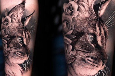 Tatouage chat maine conn Angélique Grimm