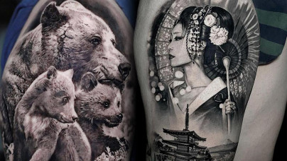 tatouage noir et gris par matteo pasqualin