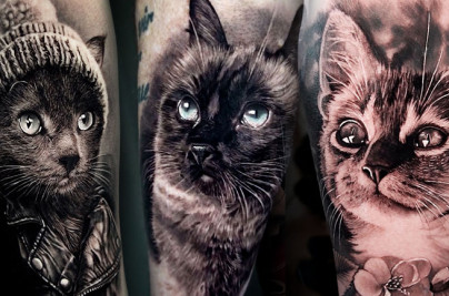 Les superbes tatouages de chats par Angélique Grimm