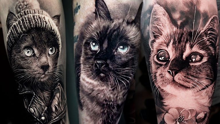 Les superbes tatouages de chats par Angélique Grimm