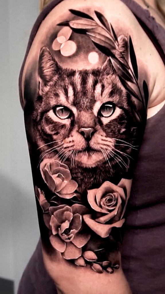 Tatouage de chat expressif à Porrentruy